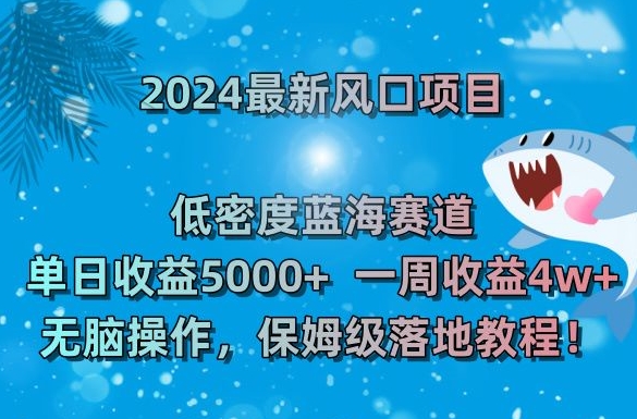 2024最新风口项目，低密度蓝海赛道，单日收益5000+，一周收益4w+！-千城资源网