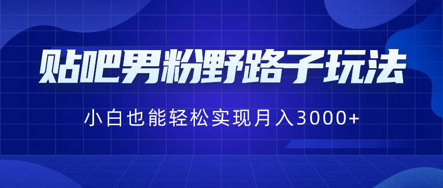 （8708期）贴吧男粉野路子玩法，小白也能轻松实现月入3000+-千城资源网