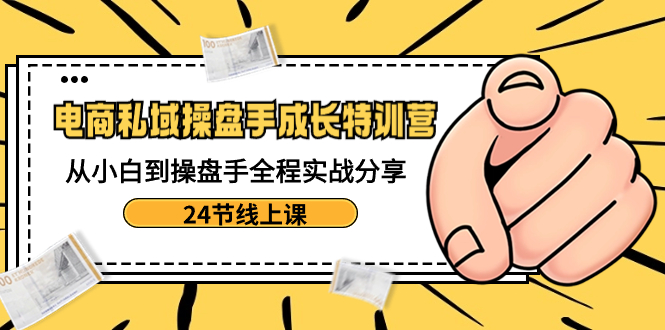 （8723期）电商私域-操盘手成长特训营：从小白到操盘手全程实战分享-24节线上课-千城资源网