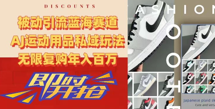 被动引流蓝海赛道，AJ运动用品私域玩法，无限复购年入百万-千城资源网