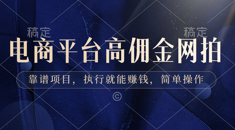 （8728期）电商平台高佣金网拍，靠谱项目，执行就能赚钱，简单操作-千城资源网
