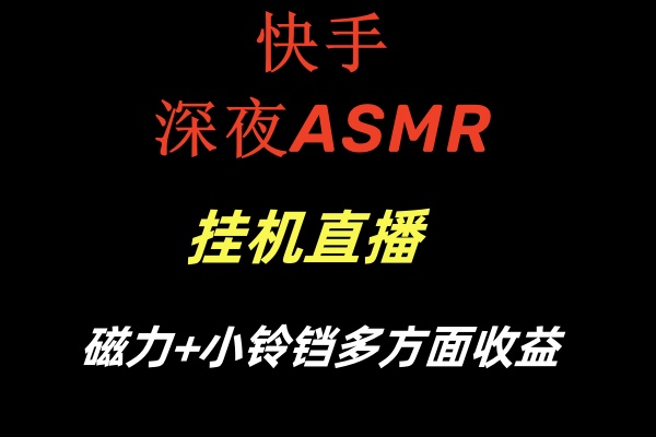 快手深夜ASMR挂机直播磁力+小铃铛多方面收益-千城资源网