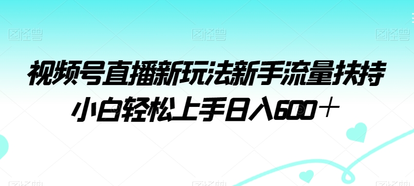 视频号直播新玩法新手流量扶持小白轻松上手日入600＋-千城资源网