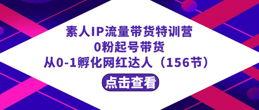 （8776期）繁星·计划素人IP流量带货特训营：0粉起号带货 从0-1孵化网红达人（156节）-千城资源网