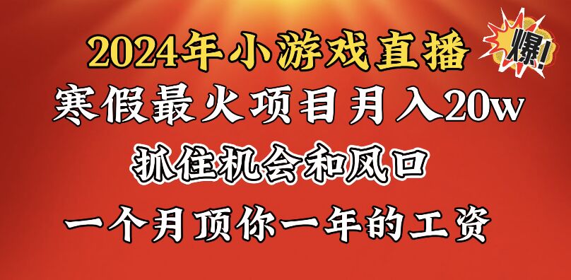 （8778期）2024年寒假爆火项目，小游戏直播月入20w+，学会了之后你将翻身-千城资源网