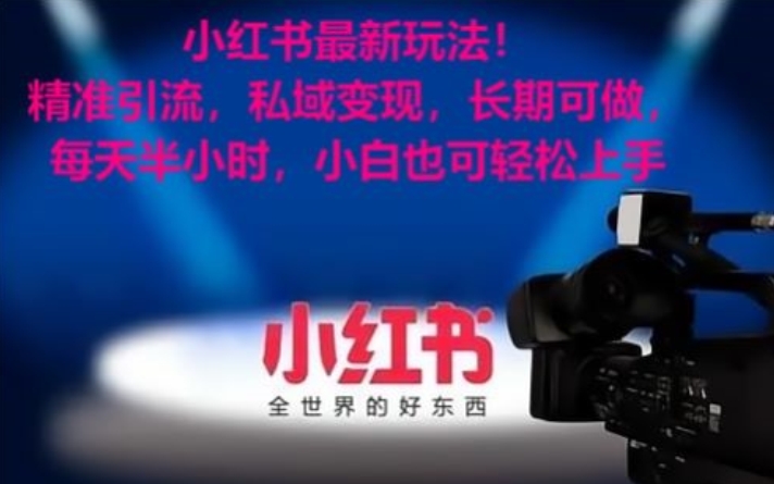 小红书最新玩法！精准引流，私域变现，长期可做，每天半小时，小白也可轻松上手-千城资源网