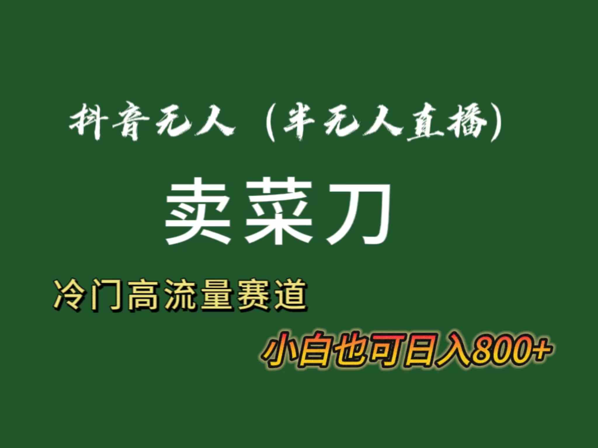 （8902期）抖音无人（半无人）直播卖菜刀日入800+！冷门品流量大，全套教程+软件！-千城资源网