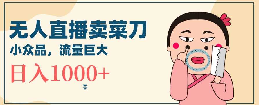 无人冷门品直播新玩法，通过卖菜刀日入1000+【揭秘】-千城资源网