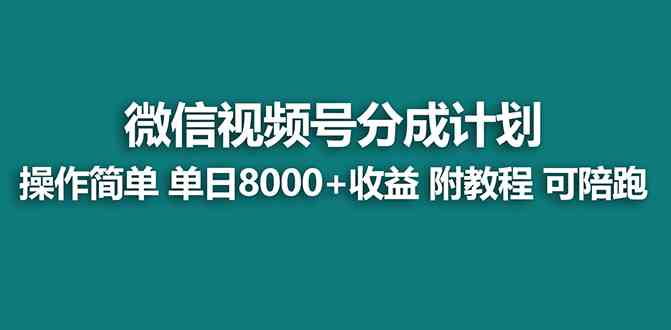 （8929期）【蓝海项目】视频号分成计划最新玩法，单天收益8000+，附玩法教程，24年…-千城资源网