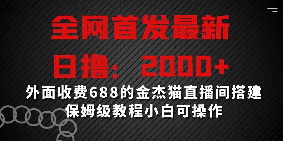 全网首发最新，日撸2000+，外面收费688的金杰猫直播间搭建，保姆级教程小白可操作【揭秘】-千城资源网