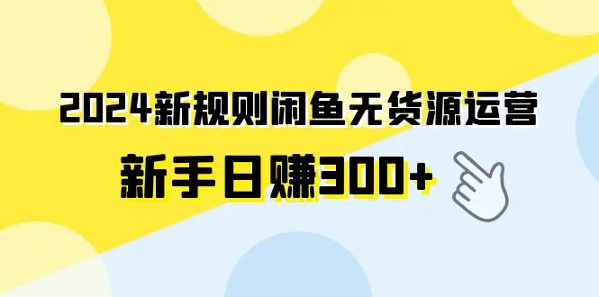 2024闲鱼新玩法，无货源运营新手日赚300+【视频教程】-千城资源网