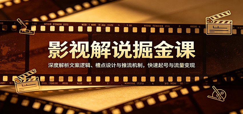 影视解说掘金课：深度解析文案逻辑、槽点设计与推流机制，快速起号与流量变现-千城资源网