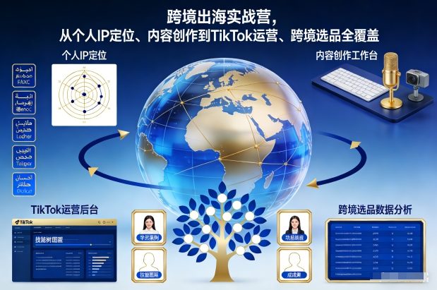跨境出海实战营，从个人IP定位、内容创作到TikTok运营、跨境选品全覆盖-千城资源网