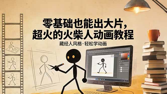 （17464期）零基础也能出大片，超火的火柴人动画教程（藏经人风格）-千城资源网