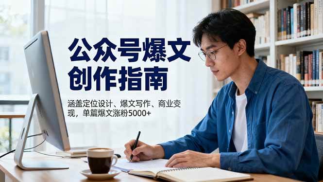 （16380期）公众号爆文创作指南，涵盖定位设计+爆文写作+商业变现，单篇爆文涨粉5000+-千城资源网