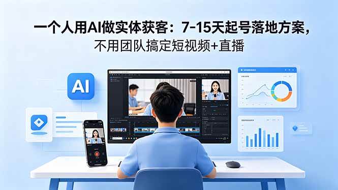 （18432期）一个人用AI做实体获客：7-15天起号落地方案，不用团队搞定短视频+直播-千城资源网
