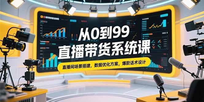 （15362期）从0到99直播带货系统课，直播间场景搭建，数据优化方案，爆款话术设计-千城资源网