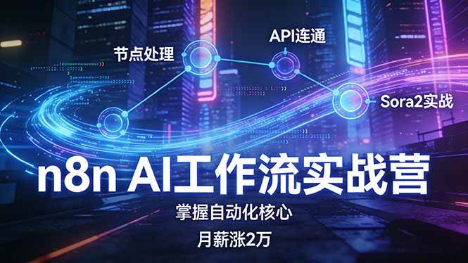 （17458期）n8n AI工作流实战营，节点处理+API连通+Sora2实战，掌握自动化核心月薪涨2万-千城资源网