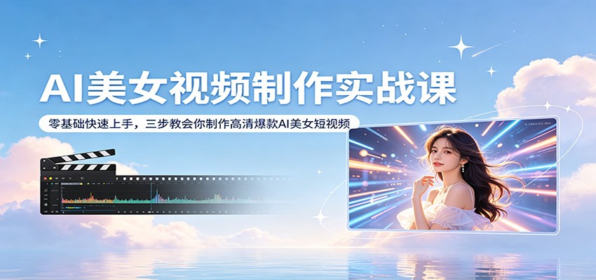 AI美女视频制作实战课：零基础快速上手，三步教会你制作高清爆款AI美女短视频-千城资源网