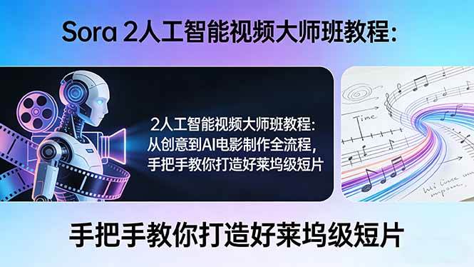（17688期）Sora 2人工智能视频大师班教程：从创意到AI电影制作全流程，手把手教你打造好莱坞级短片-千城资源网