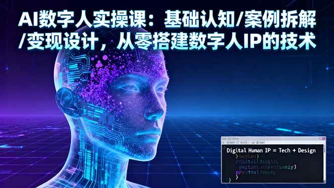 （16317期）AI数字人实操课：基础认知/案例拆解/变现设计，从零搭建数字人IP的技术-千城资源网