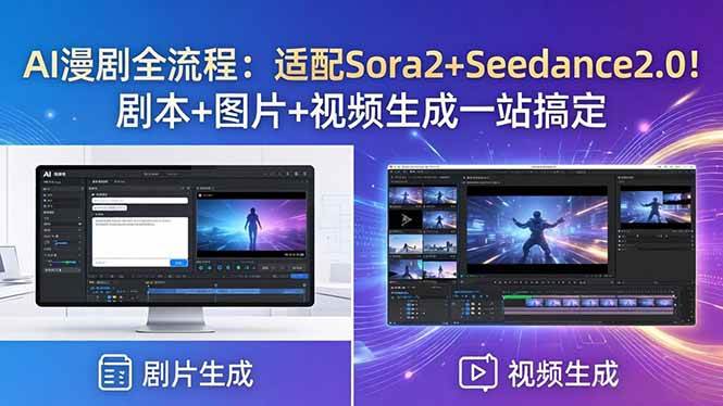 （18400期）AI漫剧全流程：适配Sora2+Seedance2.0！剧本+图片+视频生成一站搞定-千城资源网