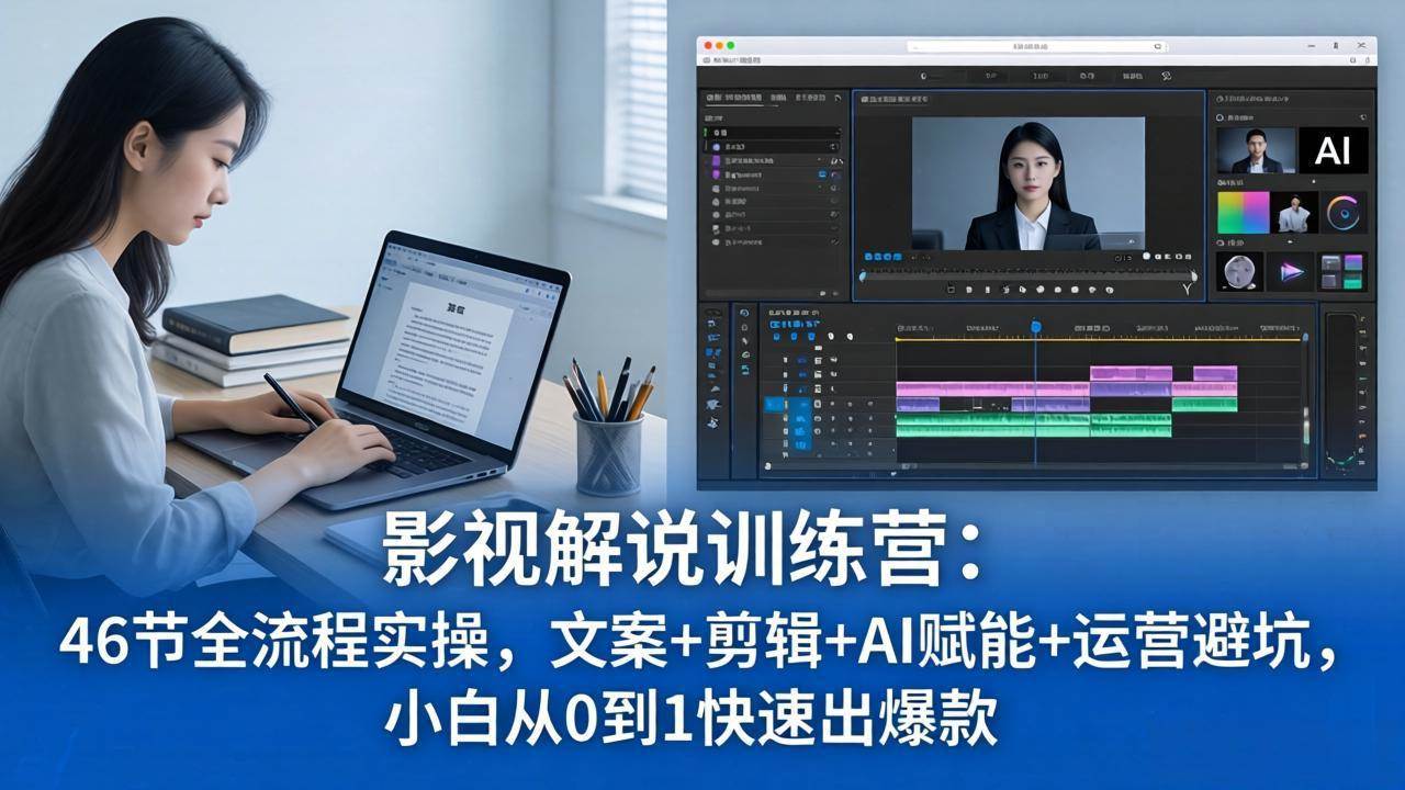 （18053期）影视解说特训营：46节全流程实操，文案+剪辑+AI赋能+运营避坑，小白从0到1快速出爆款-千城资源网