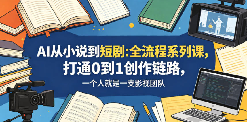 AI从小说到短剧全流程系列课，打通0到1创作链路，一个人就是一支影视团队-千城资源网