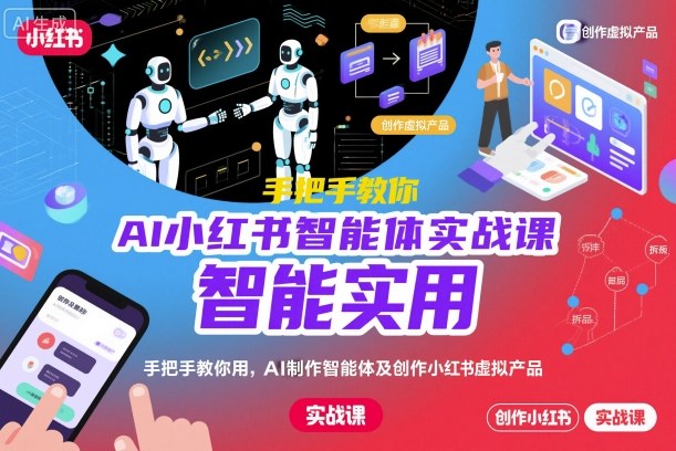 AI小红书智能体实战课，手把手教你用AI制作智能体及创作小红书虚拟产品，提效+内容商业化-千城资源网