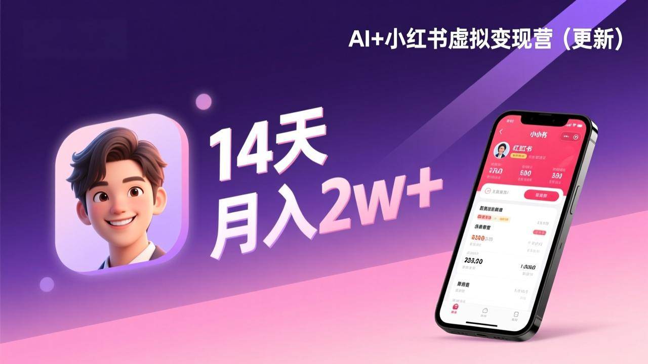 （17275期）AI+小红书虚拟变现营（更新），14天掌握选品、笔记、成交，打造自动化月入2w+事业-千城资源网