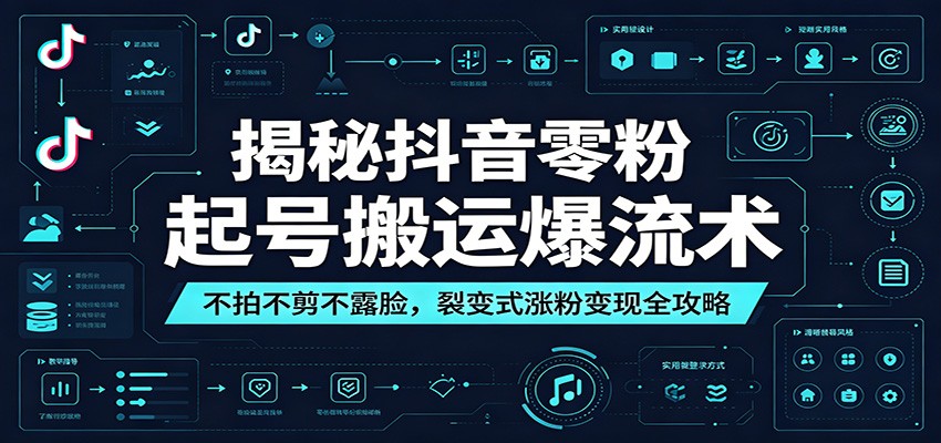 揭秘抖音零粉起号搬运爆流术：不拍不剪不露脸，裂变式涨粉变现全攻略-千城资源网