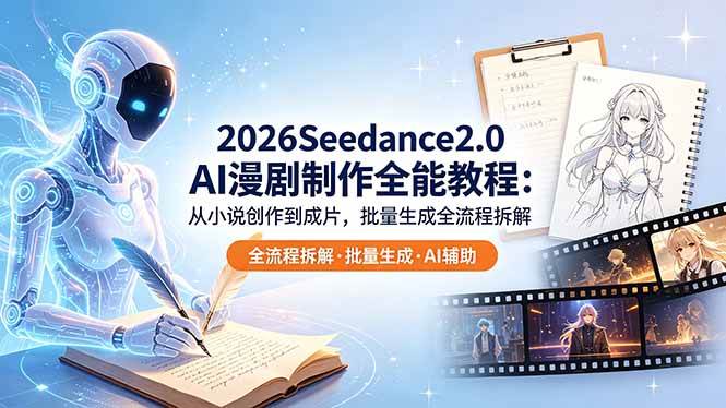 （18537期）2026Seedance2.0 AI制作全能教程：从小说创作到成片，批量生成全流程拆解-千城资源网