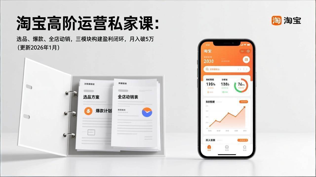 （17280期）淘宝高阶运营私家课：选品、爆款、全店动销，三模块构建盈利闭环，月入破5万（更新26年1月）-千城资源网