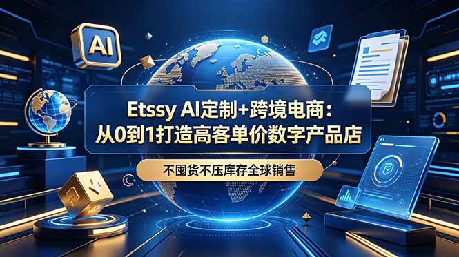 （18974期）Etsy AI定制+跨境电商：从0到1打造高客单价数字产品店，不囤货不压库存全球销售-千城资源网