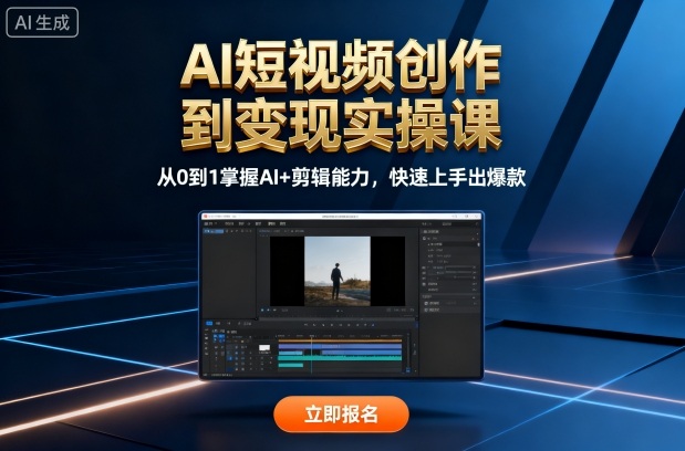 AI短视频创作到变现实操课，从0到1掌握AI+剪辑能力，快速上手出爆款（更新10月）-千城资源网