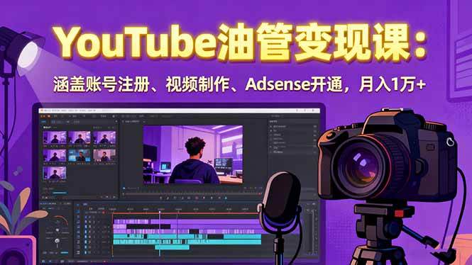 （15987期）2025YouTube油管变现课：涵盖账号注册、视频制作、Adsense开通，月入1万+-千城资源网