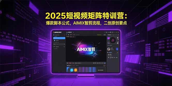 （15475期）2025短视频矩阵特训营：爆款脚本公式，AIMIX智剪流程，二创原创要点-千城资源网