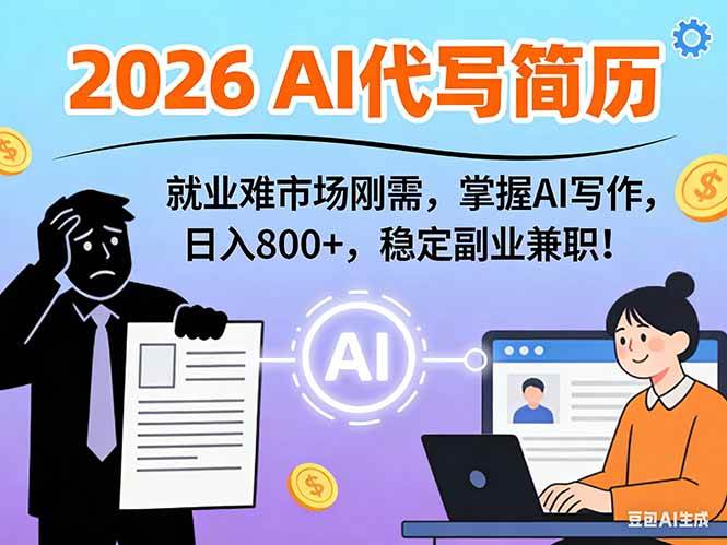 （17119期）AI代写简历，超暴利，用万能模板月入1-3万实战教程，2026年市场刚需！-千城资源网