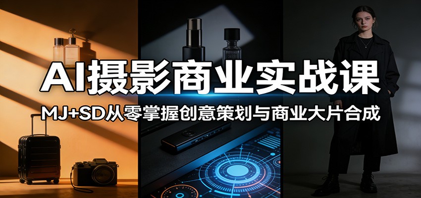 AI摄影商业实战课：MJ+SD从零掌握创意策划与商业大片合成-千城资源网