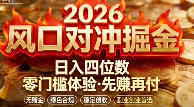2026美金对冲套利，无赠金对冲策略保驾护航，低门槛易上手实操。单人单日收益2000+-千城资源网