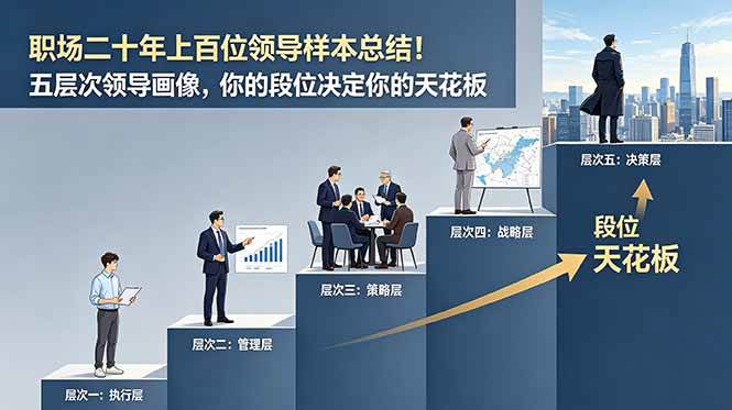 （18900期）付费文章：职场二十年上百位领导样本总结！五层次领导画像，你的段位决定你的天花板-千城资源网