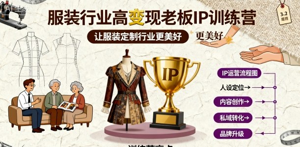 服装行业高变现老板IP训练营，让服装定制行业更美好-千城资源网