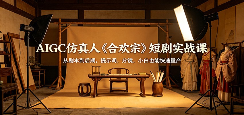 AIGC仿真人《合欢宗》短剧实战课：从剧本到后期，提示词，分镜，小白也能快速量产-千城资源网