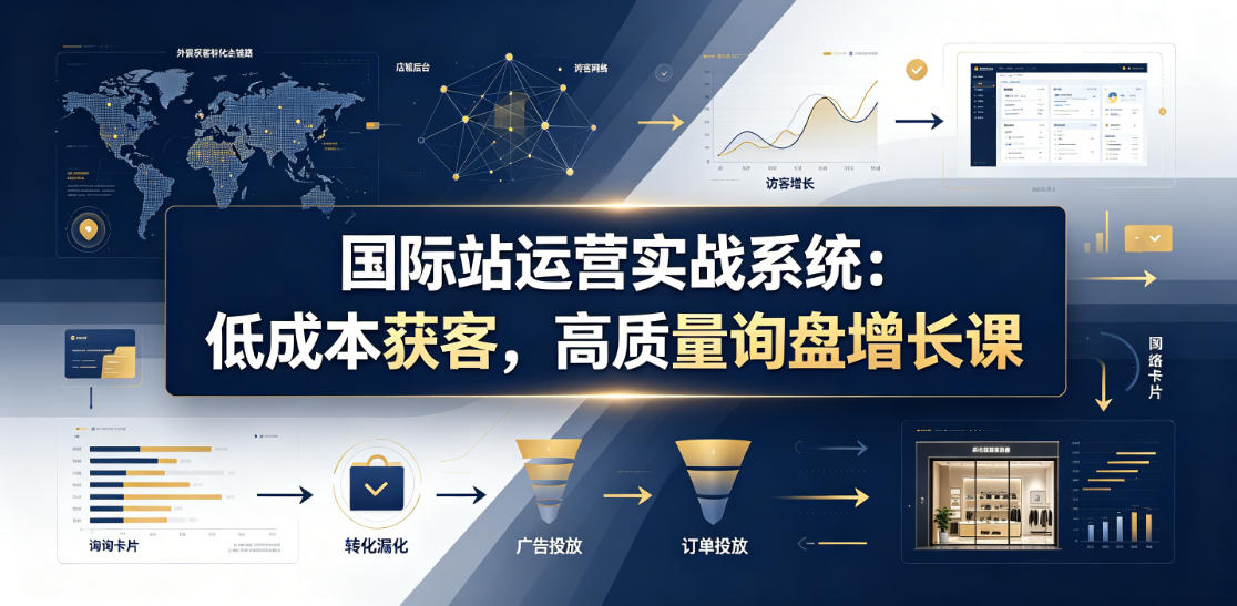 国际站运营实战系统：低成本获客，高质量询盘增长课（更新26年）-千城资源网