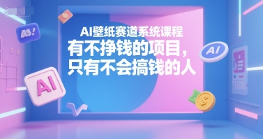 AI壁纸赛道系统课程，有不挣钱的项目，只有不会搞钱的人-千城资源网