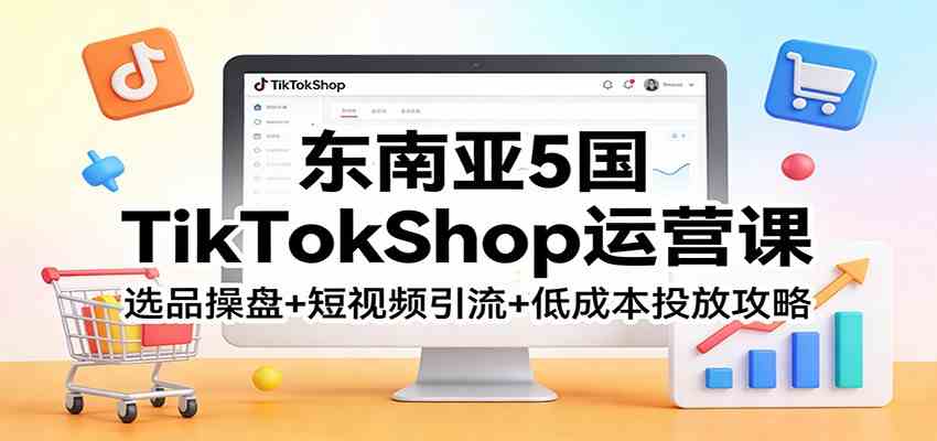 东南亚5国TikTokShop运营课：选品操盘+短视频引流+低成本投放攻略-千城资源网