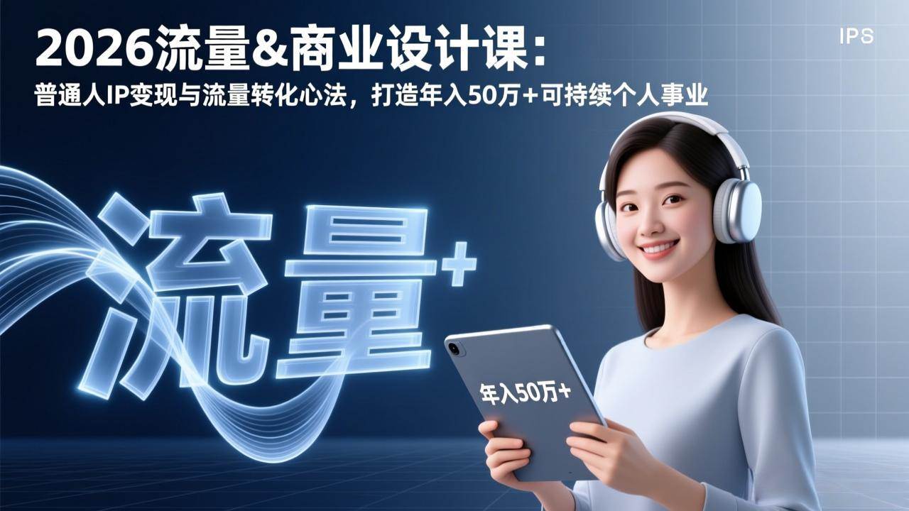 （17246期）2026流量&商业设计课：普通人IP变现与流量转化心法，打造年入50万+可持续个人事业-千城资源网