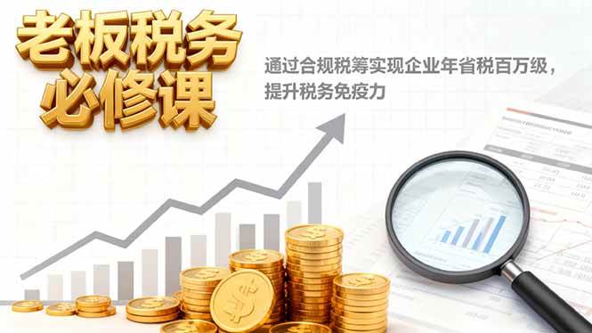 （16426期）老板税务必修课，通过合规税筹实现企业年省税百万级，提升税务免疫力-千城资源网