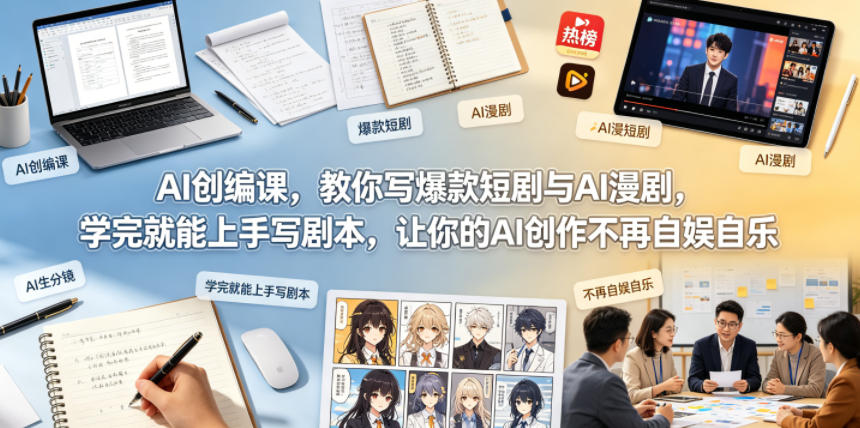 AI创编课，教你写爆款短剧与AI漫剧，学完就能上手写剧本，让你的AI创作不再自娱自乐-千城资源网