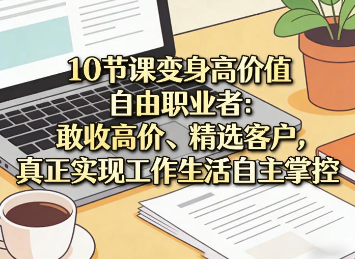 10节课变身高价值自由职业者：敢收高价、精选客户，真正实现工作生活自主掌控-千城资源网